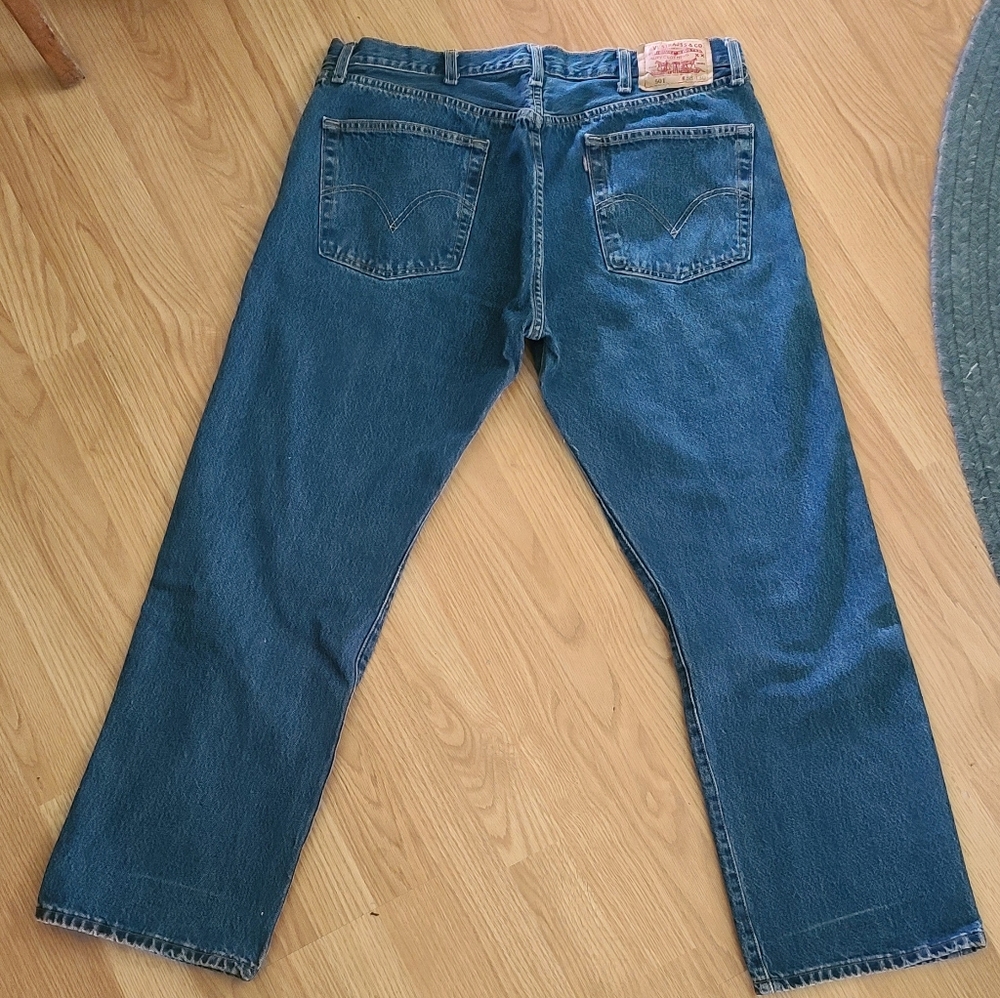 501 mens blue jeans button fly - Picture 2 of 6
